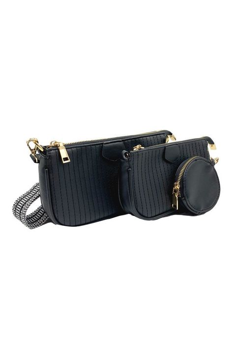 Cartera + estuche + monedero Ecocuero Negro CRS88-2