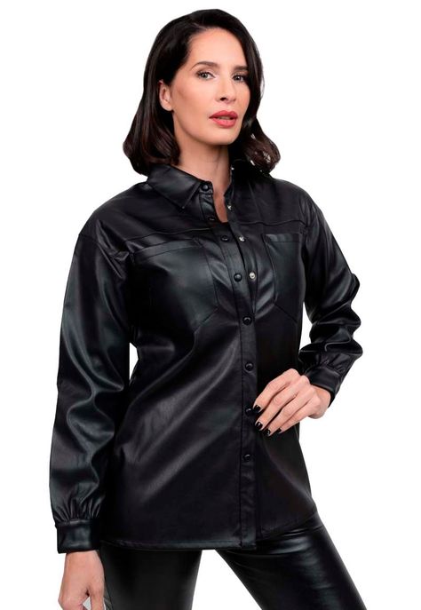 Camisa EcoCuero CHG61 Negro-1