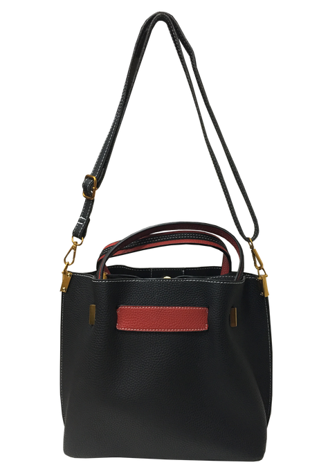 Cartera Cuero Ecológico CRP44 NegroRojo-2