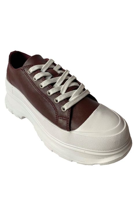 Zapatilla Ecocuero ZAY71 Burdeo-1