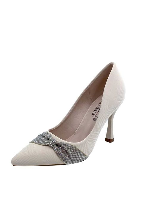 Zapato de taco Ecocuero ZB013 Beige-3