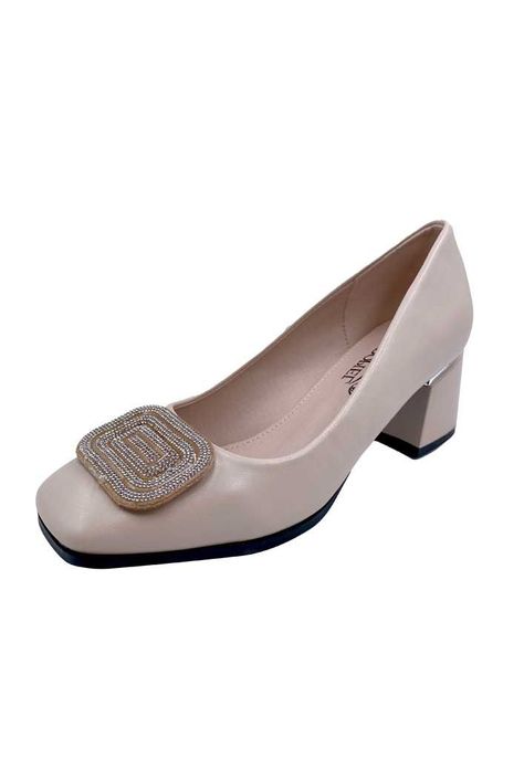 Zapato de taco Ecocuero ZB012 Beige-3