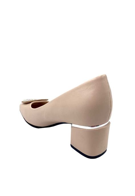 Zapato de taco Ecocuero ZB012 Beige-4