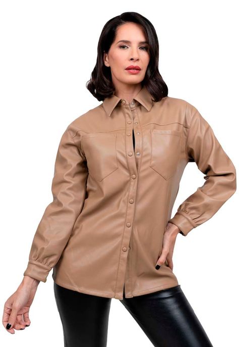 Camisa EcoCuero CHG61 Beige-0