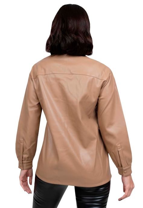 Camisa EcoCuero CHG61 Beige-2