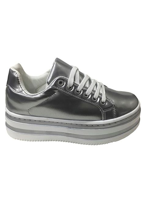 Zapatilla Ecocuero  ZAX44 Plata-0