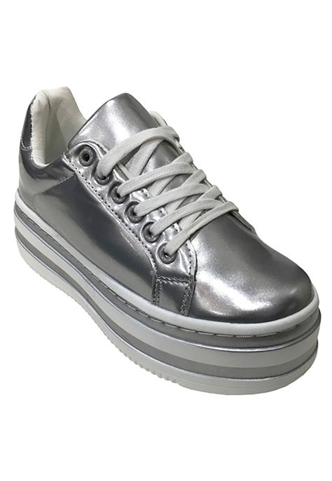 Zapatilla Ecocuero  ZAX44 Plata-1