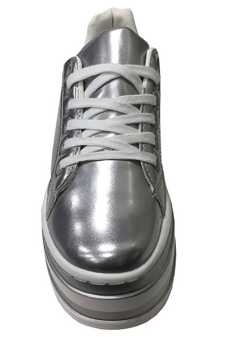 Zapatilla Ecocuero  ZAX44 Plata-2