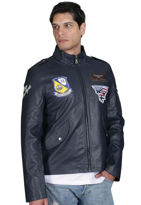 Chaqueta Ecocuero CHG46 Navy-2