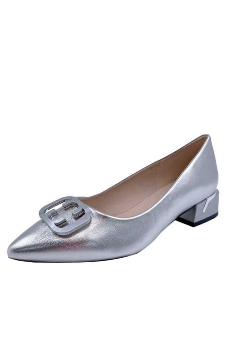 Zapato de taco Ecocuero ZB011 Plata-3