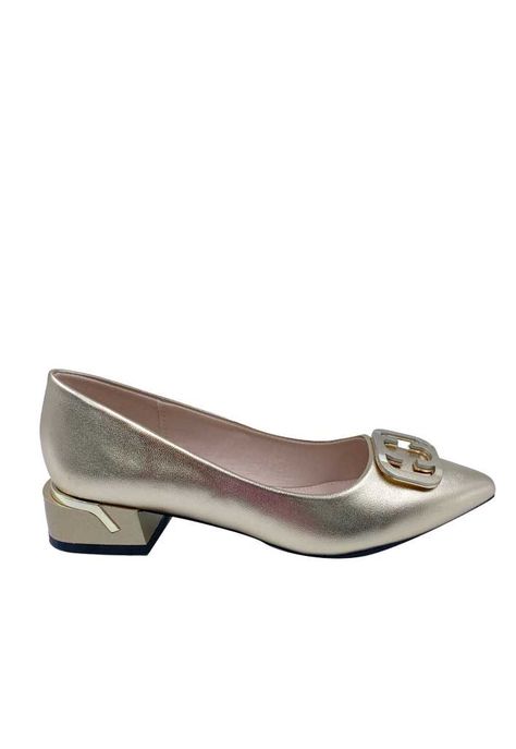 Zapato de taco Ecocuero ZB011 Dorado-0