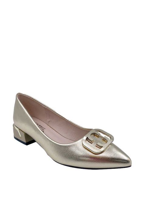 Zapato de taco Ecocuero ZB011 Dorado-1