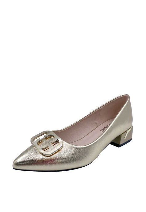 Zapato de taco Ecocuero ZB011 Dorado-3