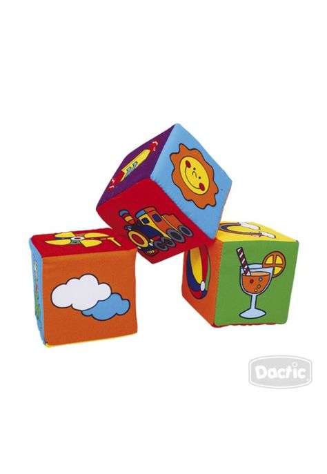 Set x 3 Cubos de Tela Interactivos Cascabel Bebe Dactic-0