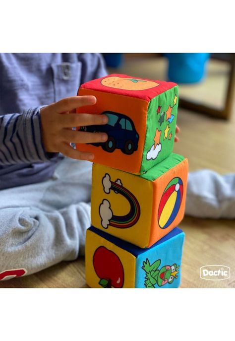 Set x 3 Cubos de Tela Interactivos Cascabel Bebe Dactic-2