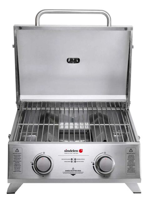 Parrilla A Gas Sindelen 2 Quemadores Pgm-2qin Inox-0