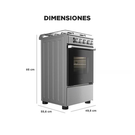 Cocina A Gas 4 Quemadores Mcg-4Qsg20Ns Midea-6