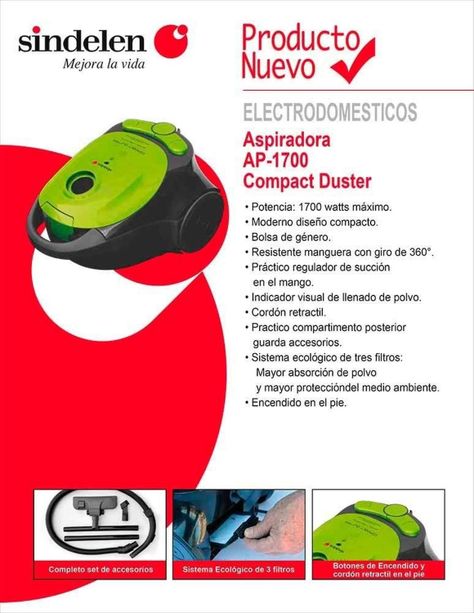 Aspiradora Sindelen Verde Ap-1700ve-3
