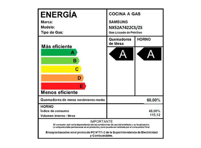 Cocina Gas Samsung 5 Quemadores Nx52a7422cszs-5