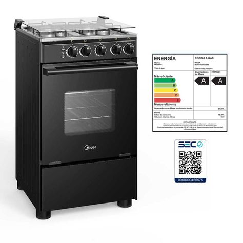 Cocina A Gas 4 Quemadores Mcg-4qsg20nsBK Midea-4
