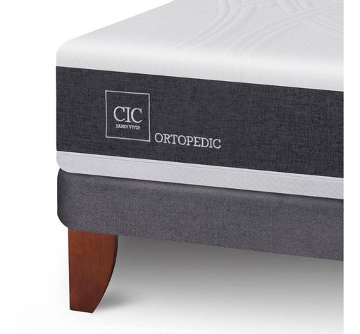 Cama Europea Cic Ortopedic 2 Plazas + Muebles Espresso-2