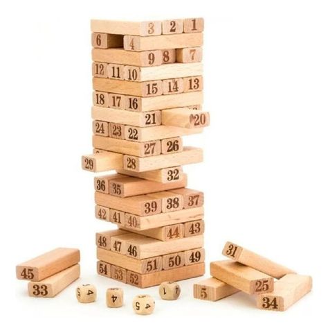 Juego De Mesa Yenga De Madera 54 Piezas-1