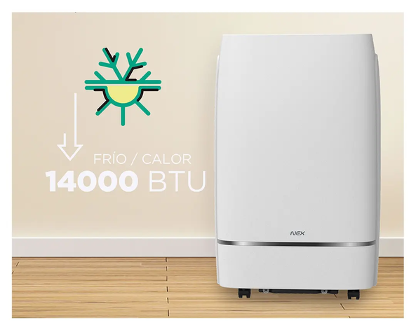 Aire Acondicionado Portátil 14000 BTU Frio Y Calor WiFi-6