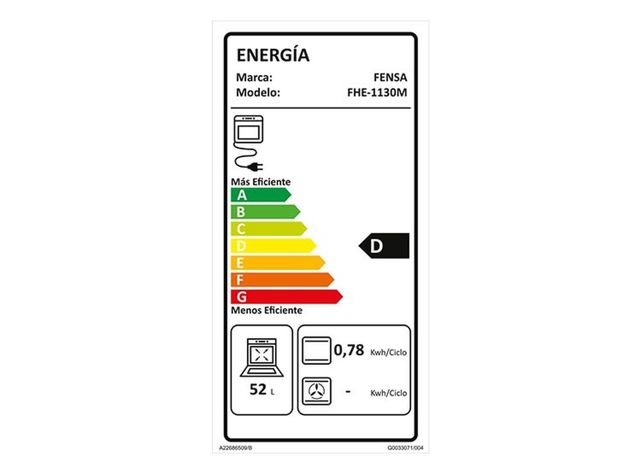 Horno Empotrable Eléctrico Fensa Fhe 1130 M 52l Negro 220v-6