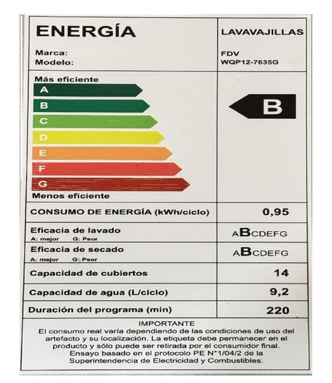 Lavavajillas FDV wqp12-7635g 14 Cubiertos-6