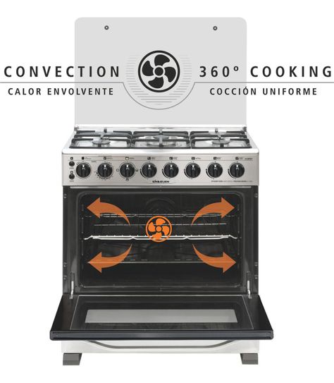 Cocina Gas 5 Quemadores Hibrida Sindelen Ch-740ni-4