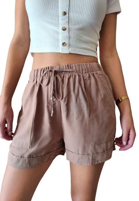 Short Lino MLK Cafe Mujer-0