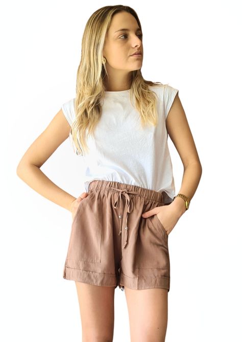 Short Lino MLK Cafe Mujer-1