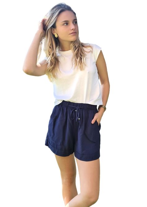 Short Azul MLK Lino Mujer-1