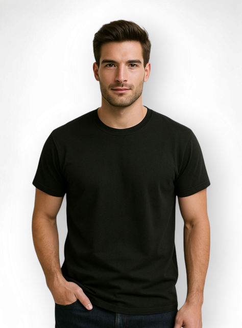 Polera Básica Manga Corta Hombre Algodón Premium MLK-0