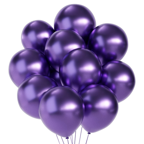 Globos Morado Metalizado 50 Unidades Tamaño 25 Cm-0