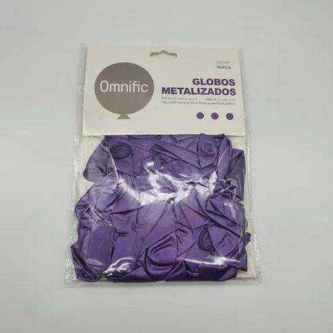 Globos Morado Metalizado 50 Unidades Tamaño 25 Cm-1
