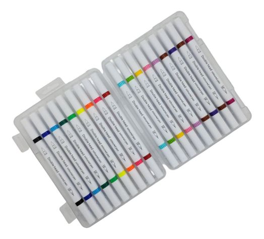 Set Marcadores Doble Punta 18 Lapices Plumones Watercolor-3