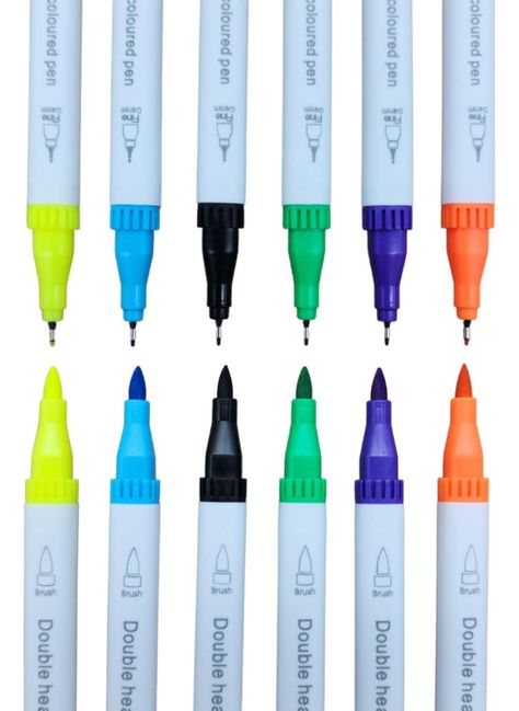 Set Marcadores Doble Punta 12 Lapices Plumones Watercolor-4
