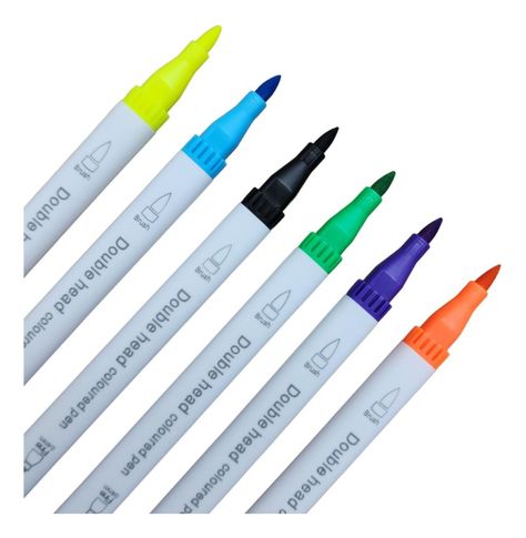 Set Marcadores Doble Punta 12 Lapices Plumones Watercolor-8