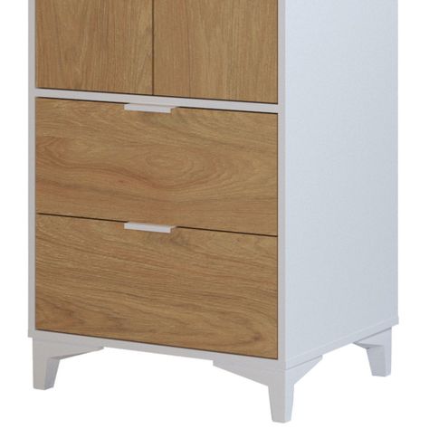Closet Mood 2P2C Hyggesign 57x178x47cm. Color Blanco / Madera-6