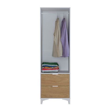 Closet Mood 2P2C Hyggesign 57x178x47cm. Color Blanco / Madera-0