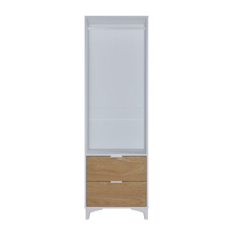 Closet Mood 2P2C Hyggesign 57x178x47cm. Color Blanco / Madera-3