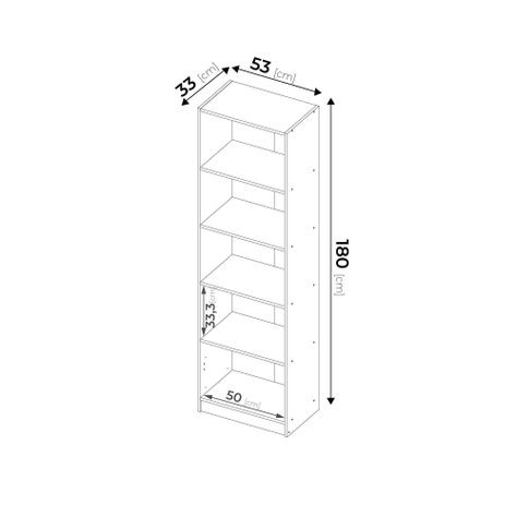 Estante Daloa Hyggesign 53x180x33cm. Color Blanco-4