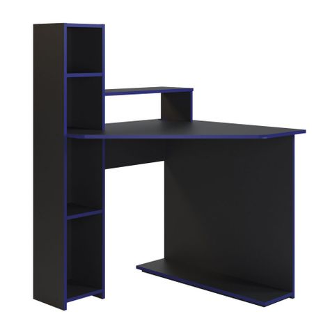 Escritorio Gamer Silcosil 87 x 122 x 89cm. Color Negro / Azul-1