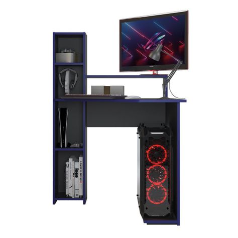 Escritorio Gamer Silcosil 87 x 122 x 89cm. Color Negro / Azul-2