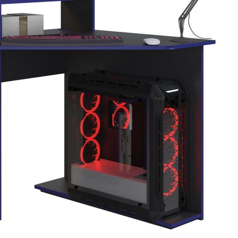 Escritorio Gamer Silcosil 87 x 122 x 89cm. Color Negro / Azul-4