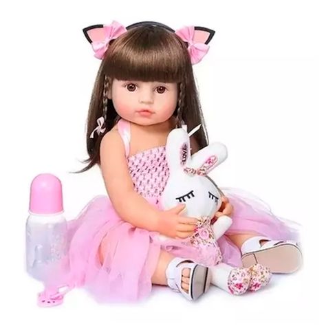 Muñeca Reborn Bebé Realista De Silicona Lavable 55cm-0