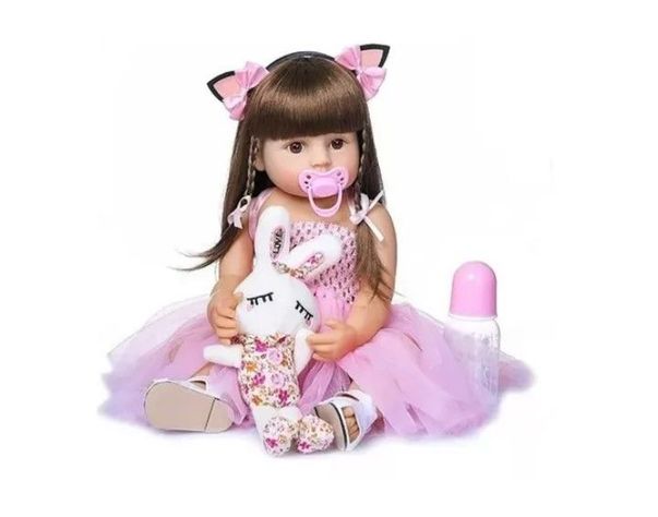 Muñeca Reborn Bebé Realista De Silicona Lavable 55cm-1