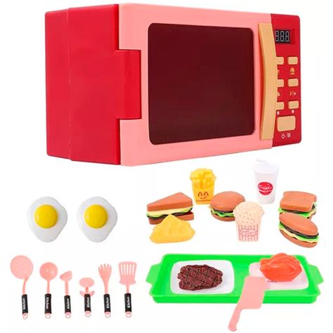 Horno Microondas De Juguete Más Accesorios Luz Y Sonido-0
