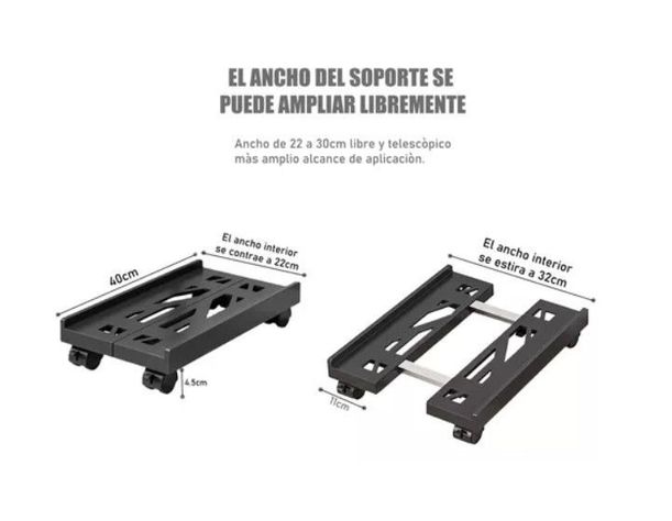 Base/soporte De Cpu Expandible Retráctil Con Ruedas Y Freno-7
